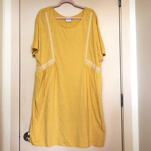 Yellow t-shirt dress